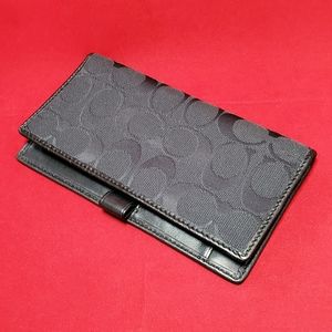 Coach leather and canvas checkbook holder